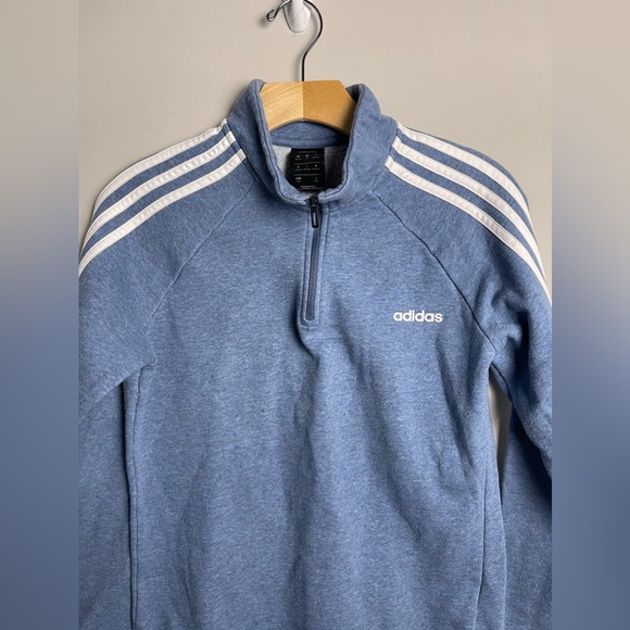Adidas Women's Essentials Blue 3-Stripes Half-Zip Track Jacket Size Medium - Picture 4 of 9
